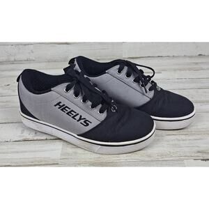 Heelys Pro 20 Roller Shoes Black Gray Youth Size 6 Skate Sneakers Wheeled